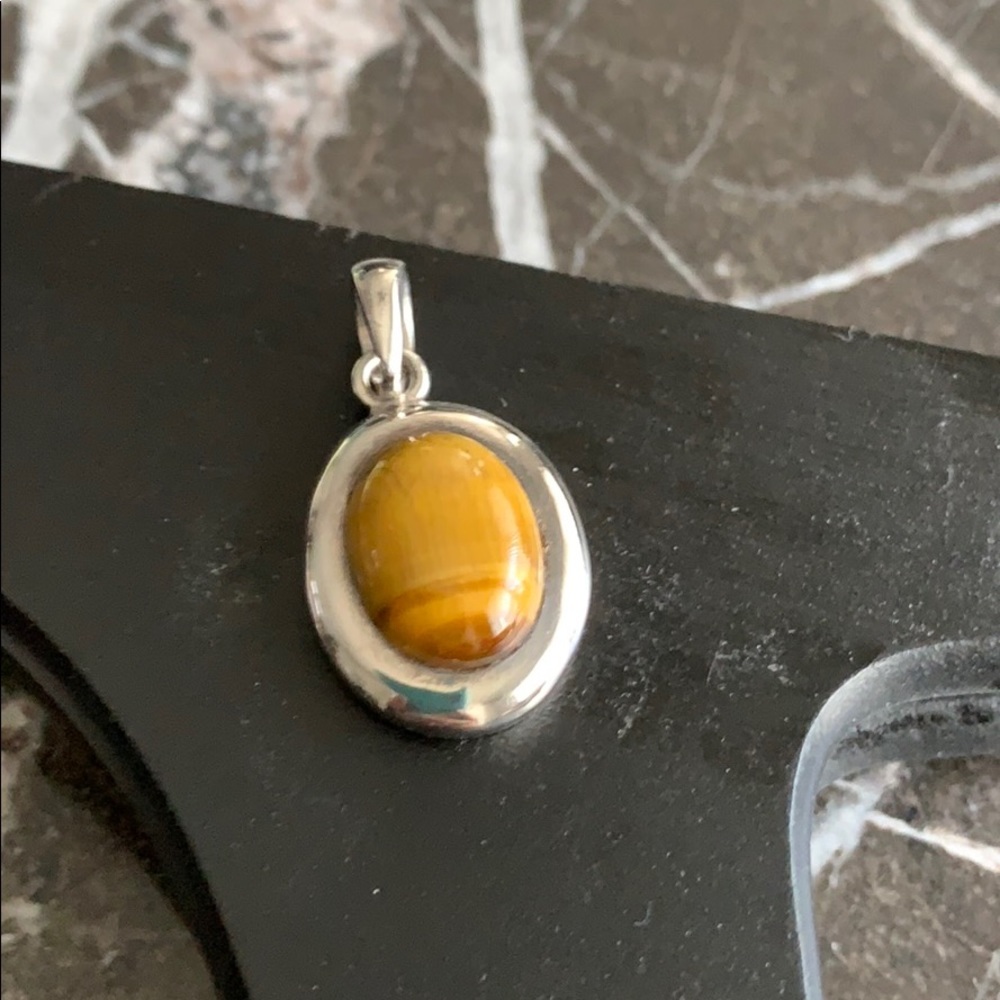 Oval Silver Tiger’s Eye Pendant